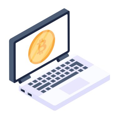 bitcoin. Web simgesi basit illüstrasyon