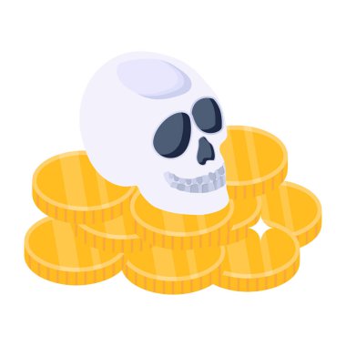 Bozuk parayla cadılar bayramının vektör çizimi