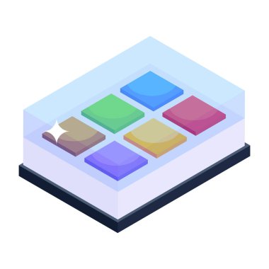 Modern bir grafik simgesinin izometrik vektör çizimi