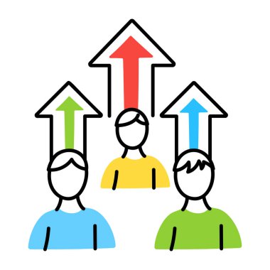 Grafik ve grafik vektör illüstrasyon tasarımı olan iş adamları