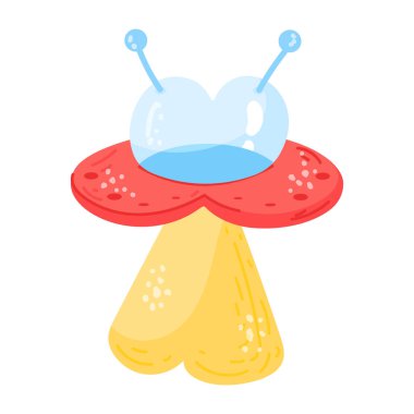 Şemsiyesi ve mantar vektörü çizimi olan mantar çizgi film karakteri