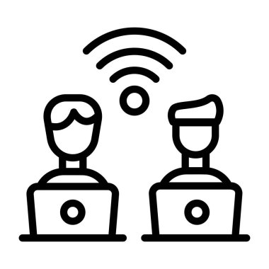 Uzak iş yapan kişi, doğrusal simge