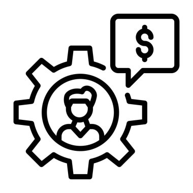 iş yönetimi çizgisi simgesi, vektör illüstrasyonu