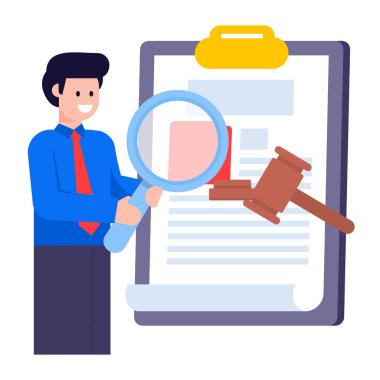 Büyüteç vektör çizimi olan iş adamı