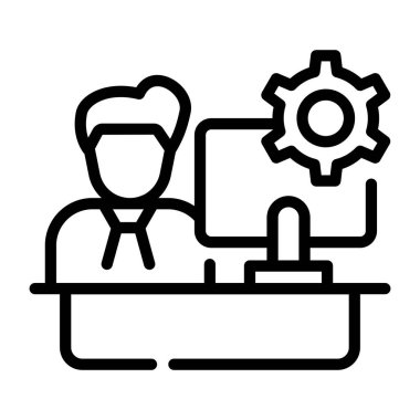 İşçi yönetiminin ölçeklenebilir çizgi simgesi