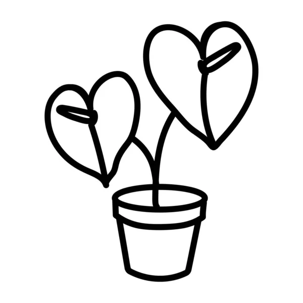 Herzpflanze Mit Blättern Vektor Illustration Design — Stockvektor