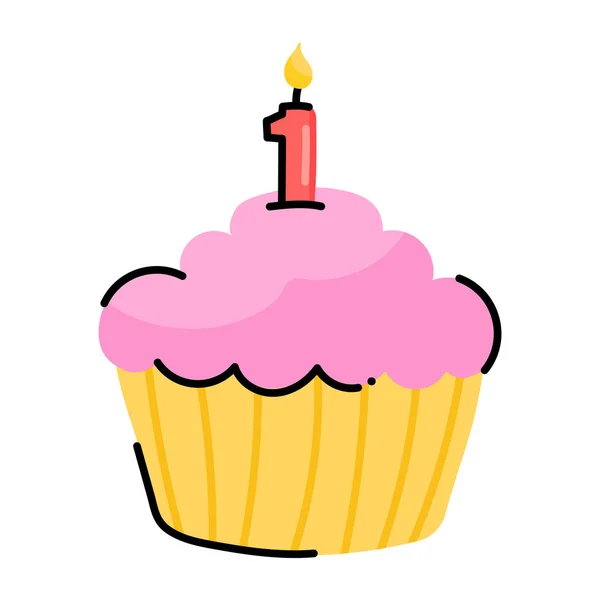 生日蛋糕 附有蜡烛矢量图解设计 — 图库矢量图片