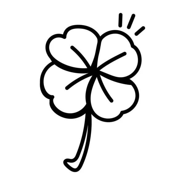 Значок Конюшини Начерк Ілюстрації Квітів Векторні Піктограми Інтернету — стоковий вектор