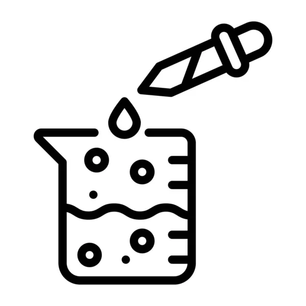 Химическая Фляжка Контур Векторного Знака Жидкой Трубки Цвет Изолированный Символ — стоковый вектор