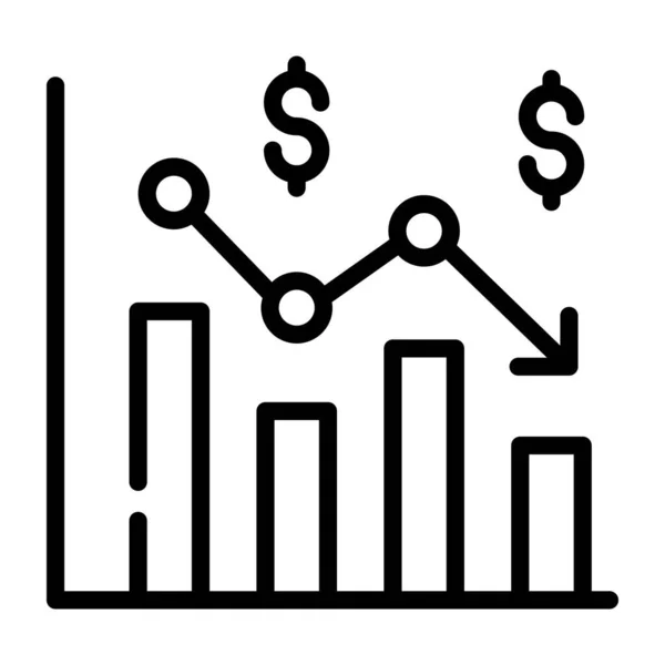 Ikona Vektoru Grafu Finančního Růstu — Stockový vektor