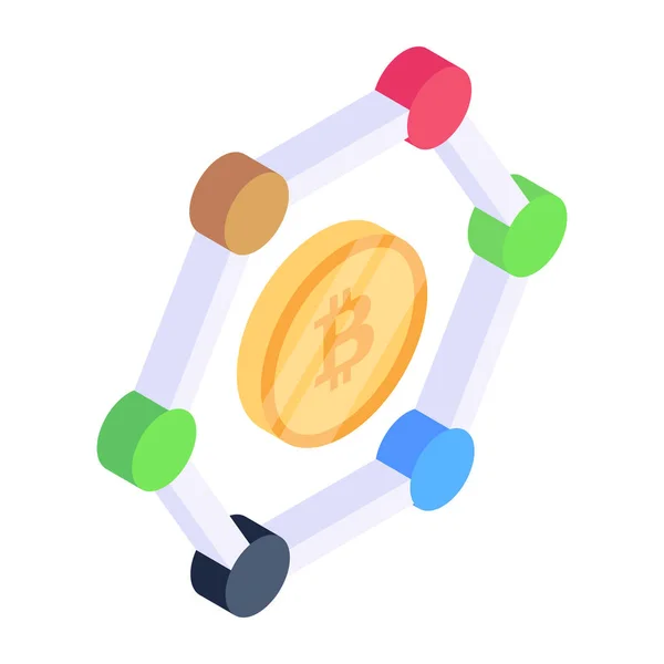Bitcoin Icono Web Ilustración Simple — Vector de stock