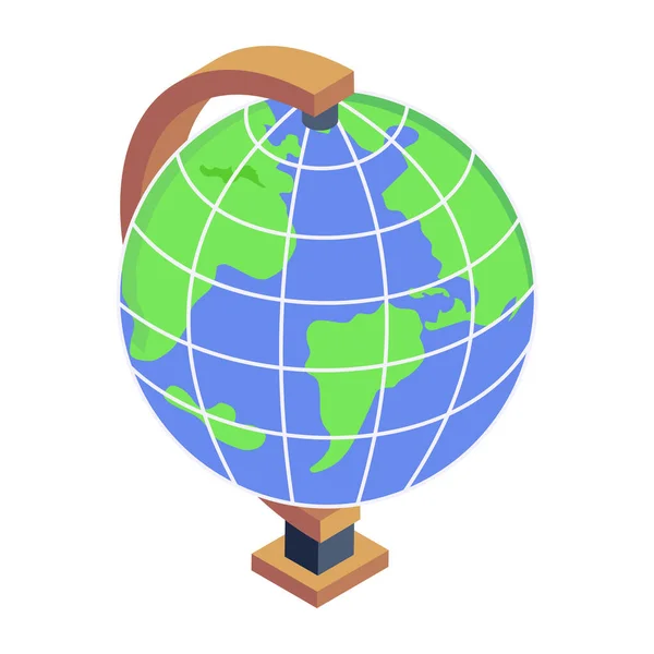 Weltkugelikone Flache Abbildung Der Vektorsymbole Des Planeten Erde Für Webdesign — Stockvektor