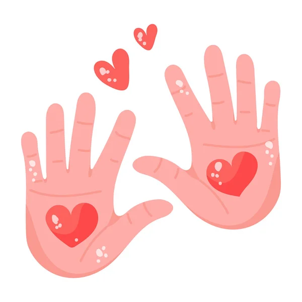 Χέρι Την Καρδιά Διανυσματική Απεικόνιση — Διανυσματικό Αρχείο