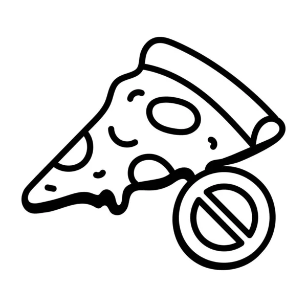 Pizza Icon Outline Illustration Cheese Vector Icons Web — Vector de stock