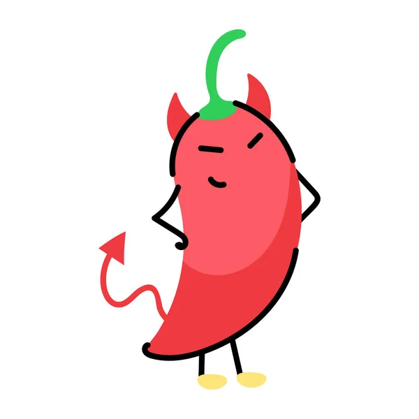 Cute Red Devil Mascot Character Vector Illustration Design — 스톡 벡터