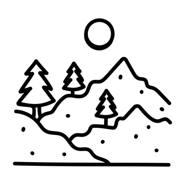 Mountain Forest Web Icon — Stock Vector