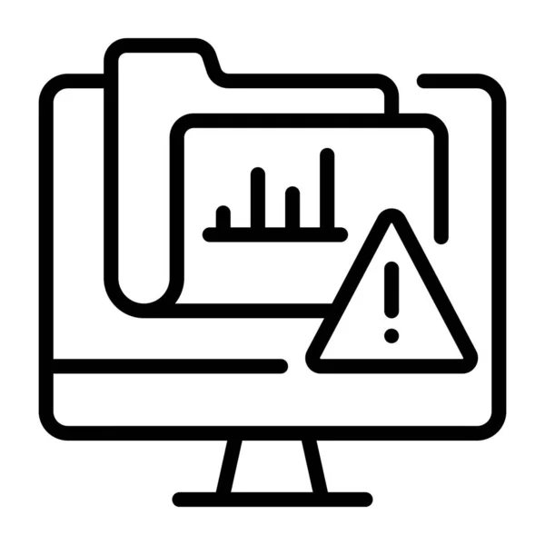 Monitor Computador Com Sinal Aviso Ilustração Vetorial — Vetor de Stock