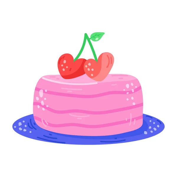 美味樱桃蛋糕矢量图解设计 — 图库矢量图片