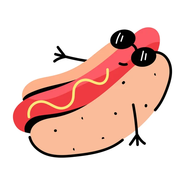 Hot Dog Moderní Ikona Vektorová Ilustrace — Stockový vektor