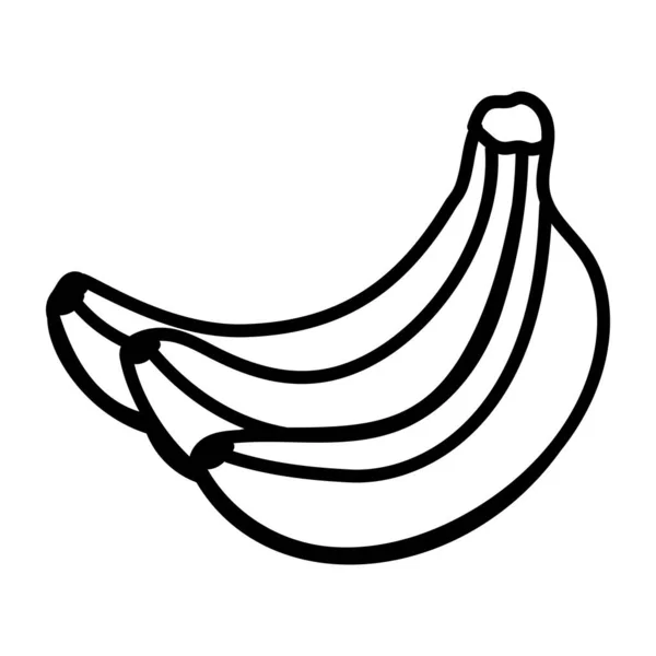 Icono Fruta Plátano Contorno Los Iconos Vectoriales Frutas Frescas Para — Vector de stock