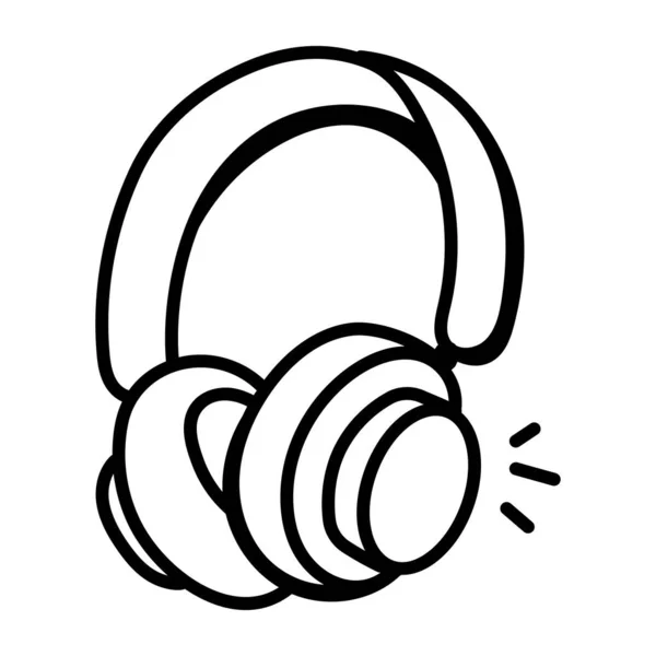 Ακουστικά Εικονίδιο Περίγραμμα Σύμβολο Εικονογράφησης Φορέα Ακουστικών — Διανυσματικό Αρχείο