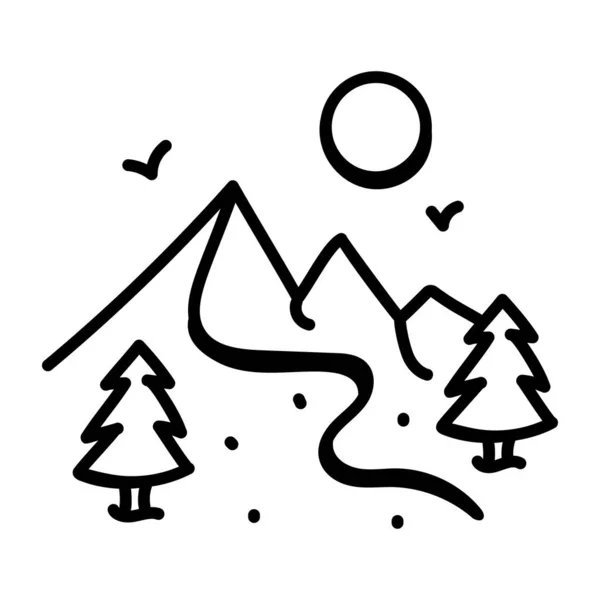 Mountain Icon Vector Illustration — Stock Vector