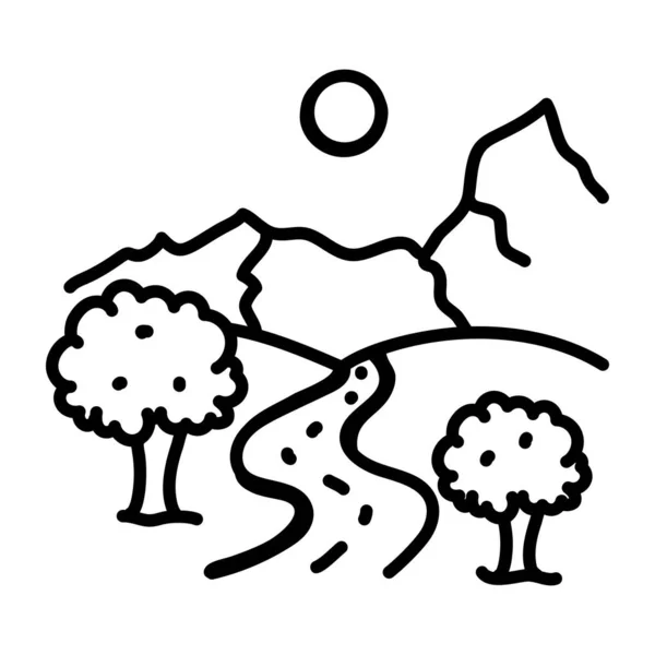 Árvores Paisagem Ilustração Vetorial —  Vetores de Stock