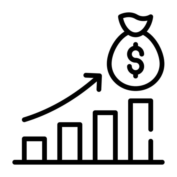 Ikona Vektoru Řádku Finančního Růstu — Stockový vektor