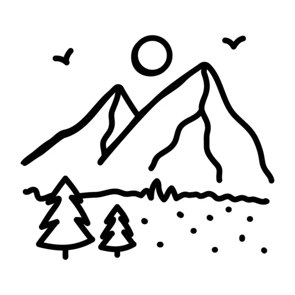 Απεικόνιση Διανύσματος Εικονιδίου Βουνού — Διανυσματικό Αρχείο