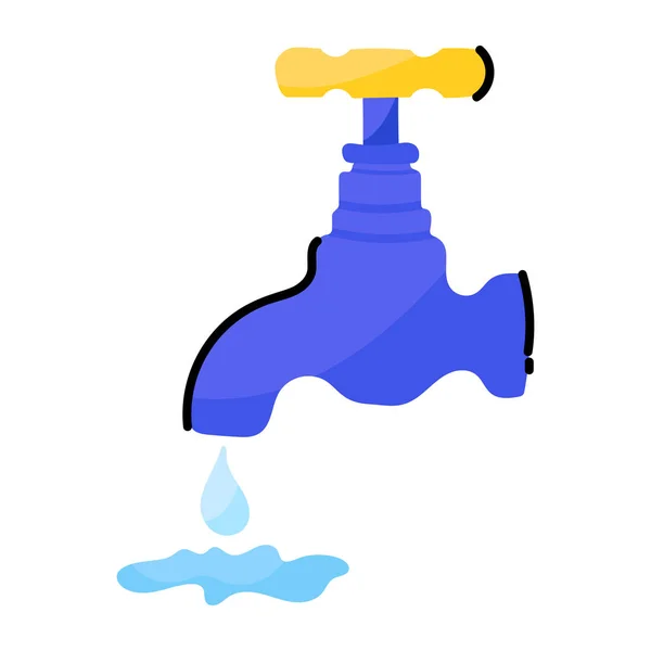 Wasserhahn Symbol Flache Abbildung — Stockvektor