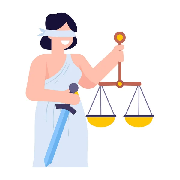 Mujer Con Justicia Derecho Vector Ilustración Diseño — Vector de stock