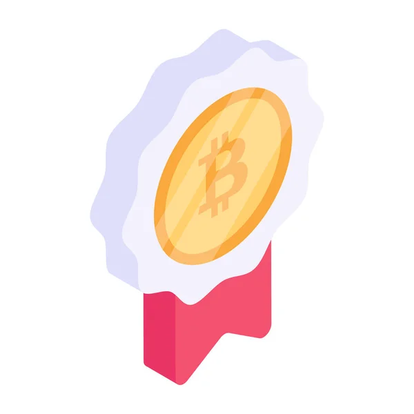 Icône Bitcoin Isométrique Symbole Vectoriel Crypto Monnaie Illustration Stock — Image vectorielle