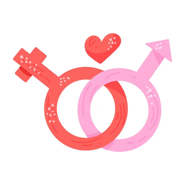 Illustration Vectorielle Une Paire Symboles Genre Masculin Féminin — Image vectorielle