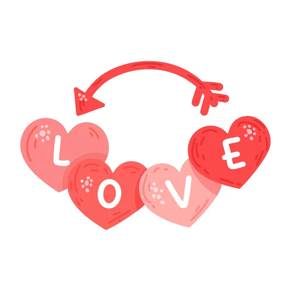 Coeurs Avec Amour Symbole Vectoriel Illustration Design — Image vectorielle