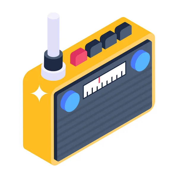 Icono Plano Radio Ilustración Vectorial — Vector de stock