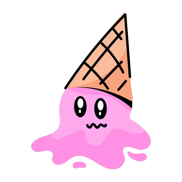 Personnage Dessin Animé Icecream Illustration Vectorielle — Image vectorielle