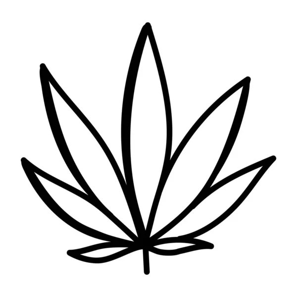 大麻の葉のアイコン マリファナ植物ベクターのウェブ用アイコンの概略図 — ストックベクタ