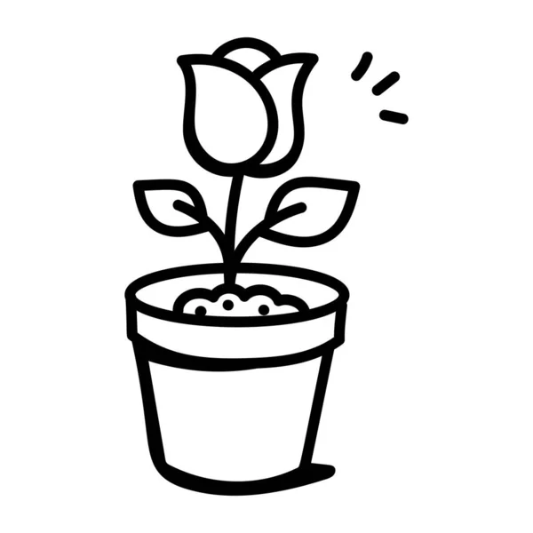 Maceta Con Flores Diseño Ilustración Vectores Plantas — Vector de stock