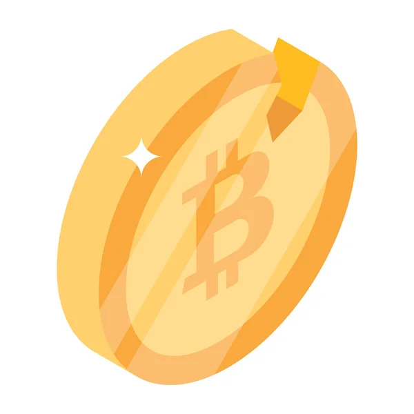 Icono Bitcoin Ilustración Plana Del Símbolo Vector Dinero Para Web — Archivo Imágenes Vectoriales