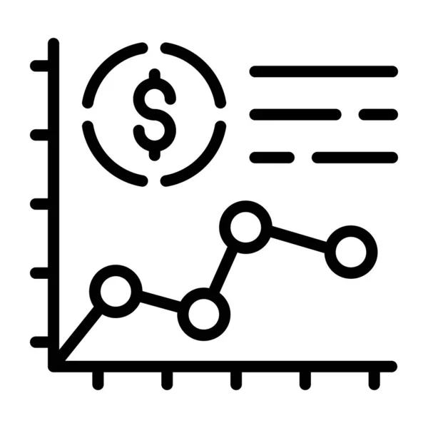 Grafico Della Crescita Finanziaria Icona Vettoriale Linea — Vettoriale Stock