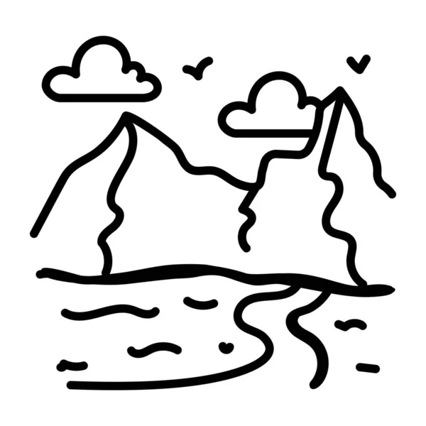 Montanha Ícone Web Ilustração Simples —  Vetores de Stock