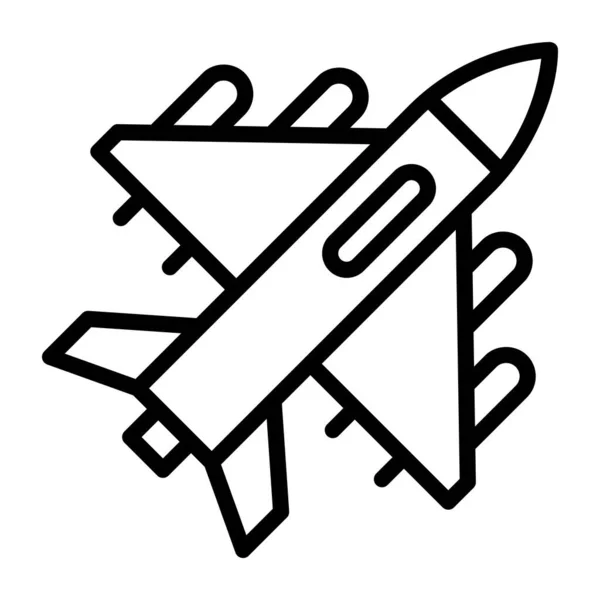 Πτήση Μαχητικών Για Στρατιωτικούς Πολέμους Εικονίδιο Γραμμής — Διανυσματικό Αρχείο