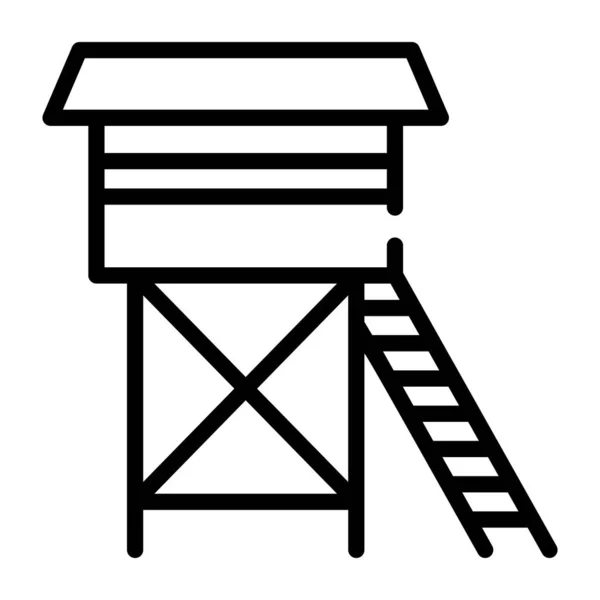 Wood Ladder Flat Style Icon Vector Illustration — Stock Vector