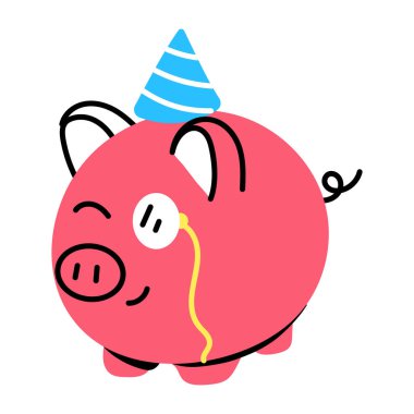 Pembe kumbaralı şirin bir domuz.