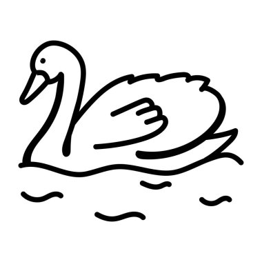 Kuğu simgesi vektör illüstrasyonu