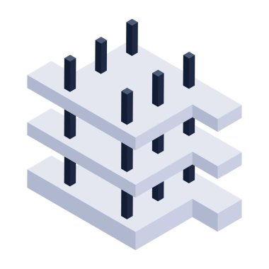 İzometrik 3d küp simgesi. Web için altıgen vektör simgelerinin basit çizimi