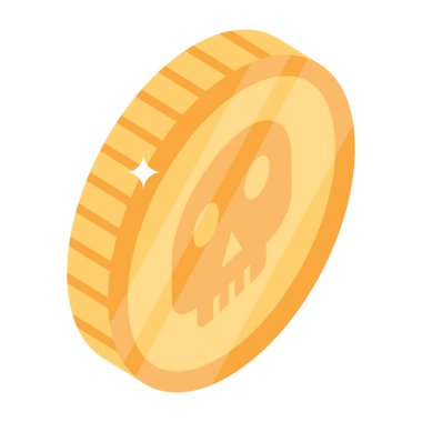 Cadılar Bayramı balkabağı ikonu. Çörek vektör illüstrasyonunun izometriği.