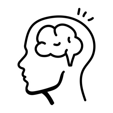 beyin ikonu vektör illüstrasyonu