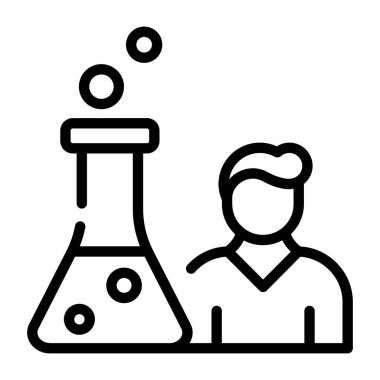 Bilim ve teknoloji ikonu vektör illüstrasyonu