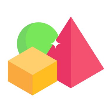 Farklı şekiller simgesinin vektör illüstrasyonu